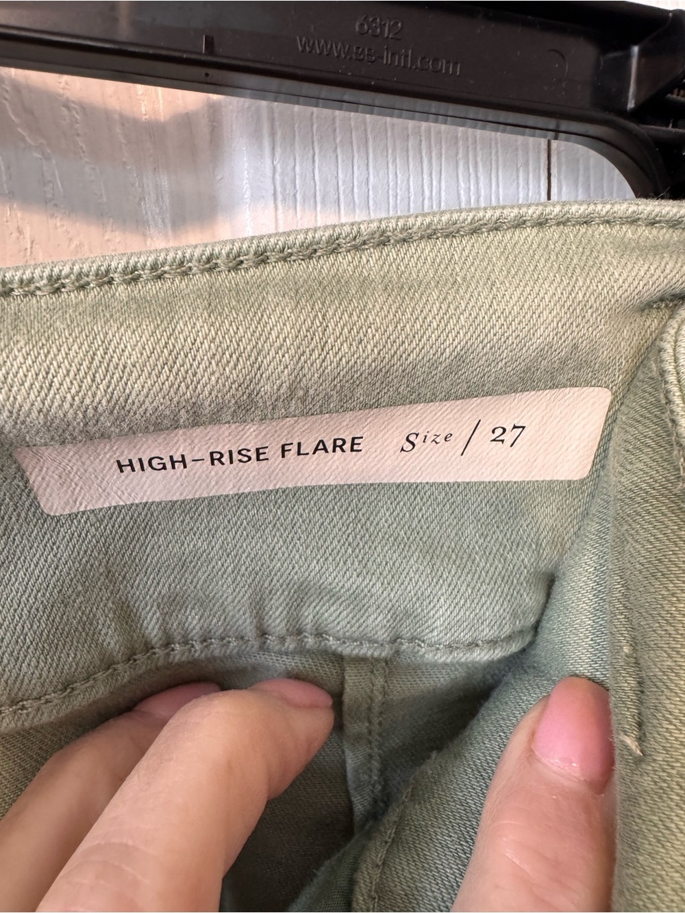 Pilcro and The LeatherPress Sage Green High-Rise Cropped Flare Pants Jeans Sz 27 - Picture 8 of 13